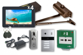 Комплект СКУД №4 видеодомофон для блока из 3-х, 4-х квартир или офиса